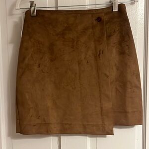 Camel suede feel skirt